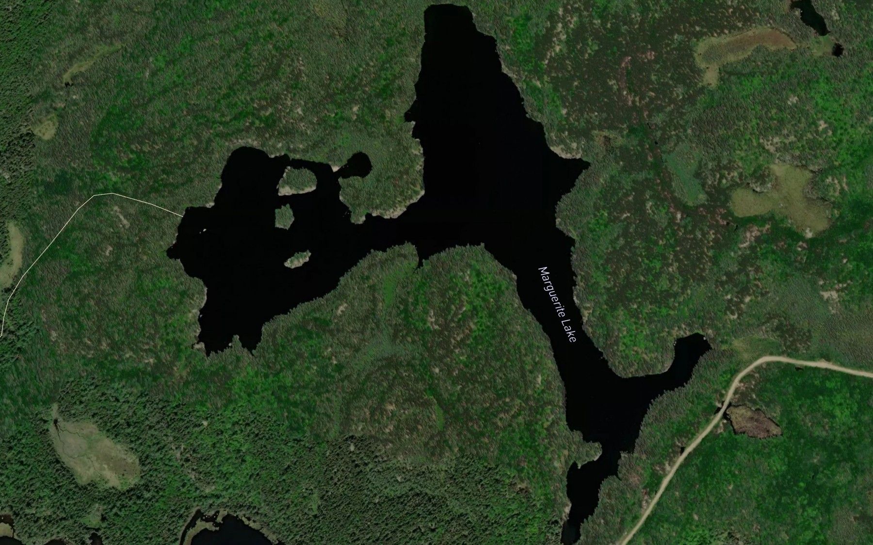 Satellite map of the Marguerite Lake