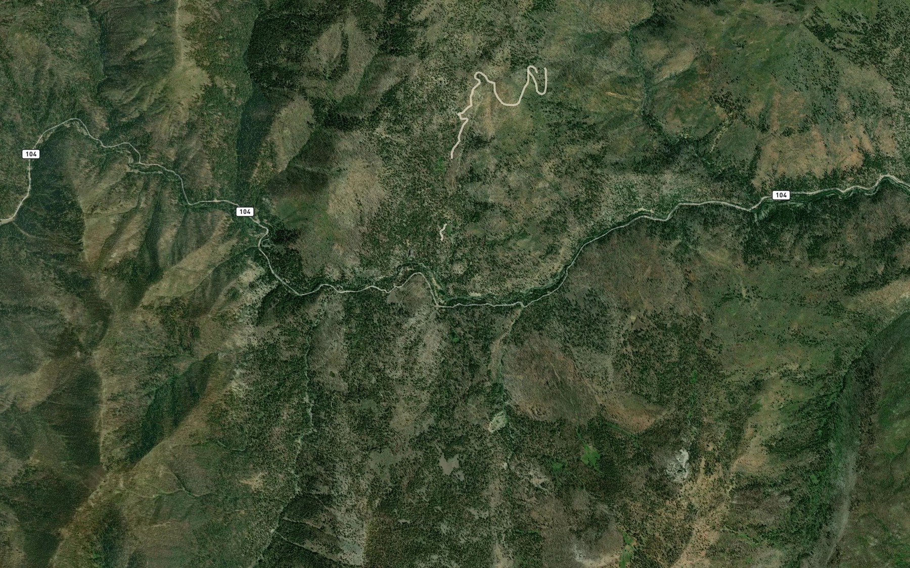 Satellite map of the Deacon Creek