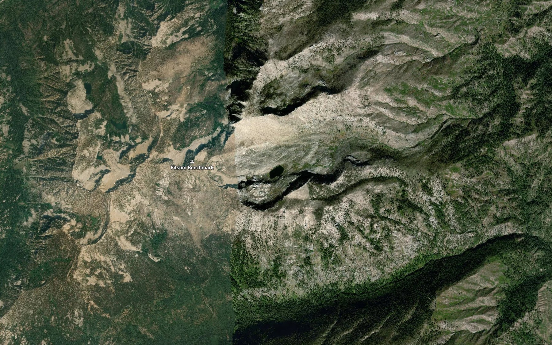 Satellite map of the Cow Lake