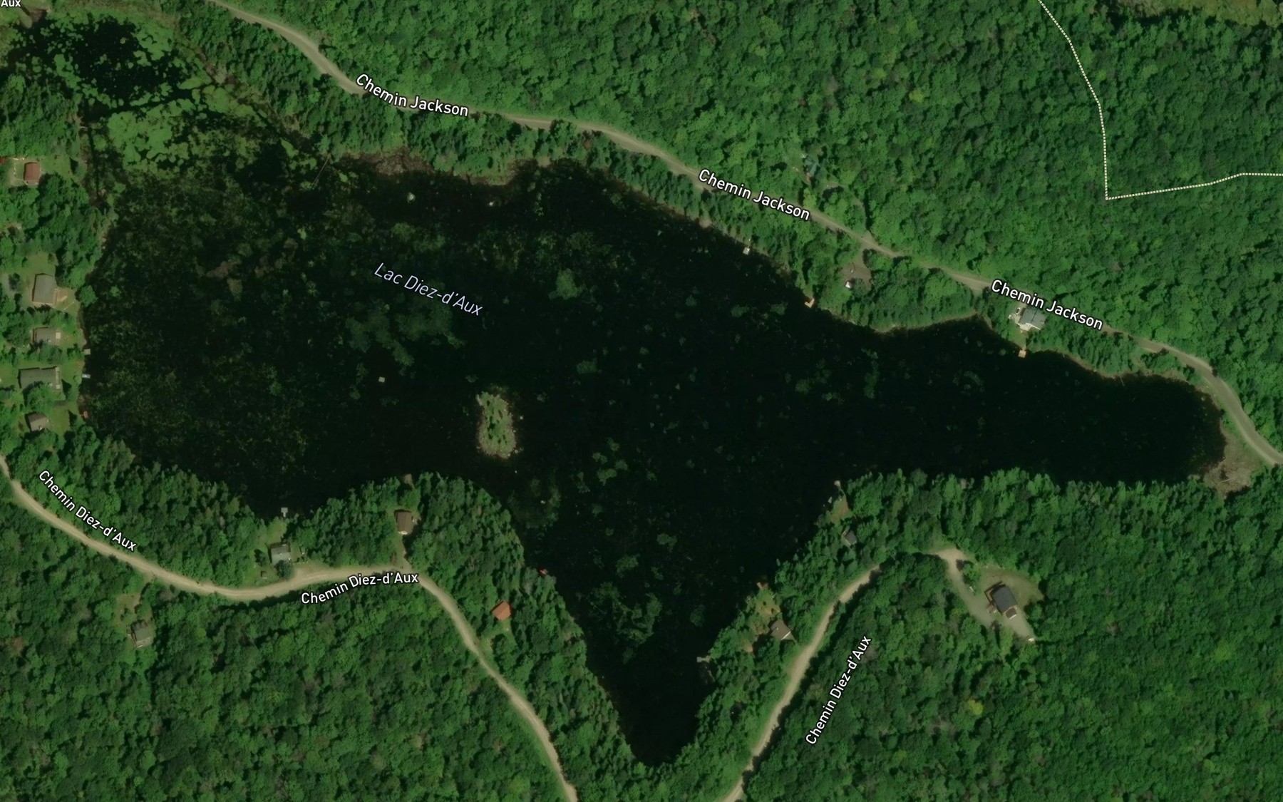 Satellite map of the Lac Diez-d'Aux