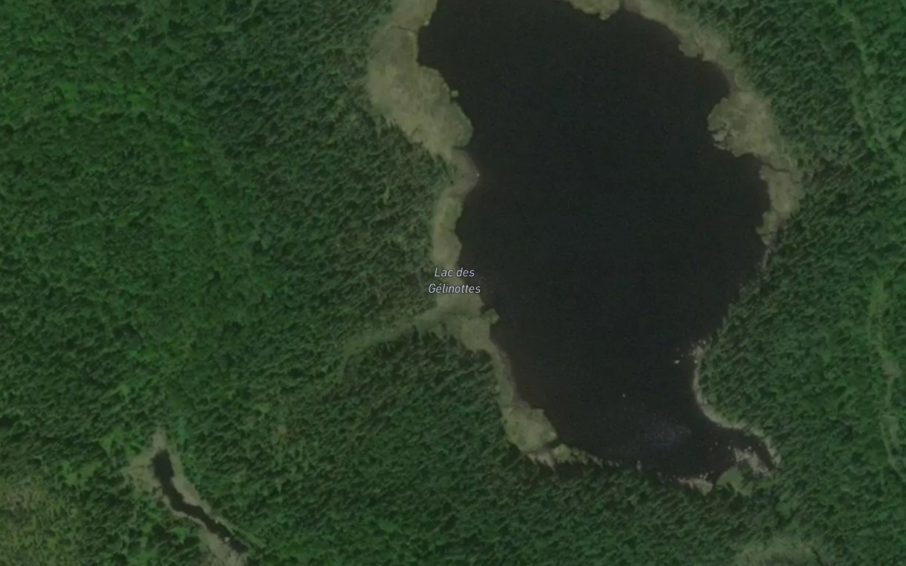 Satellite map of the Lac des Gelinottes