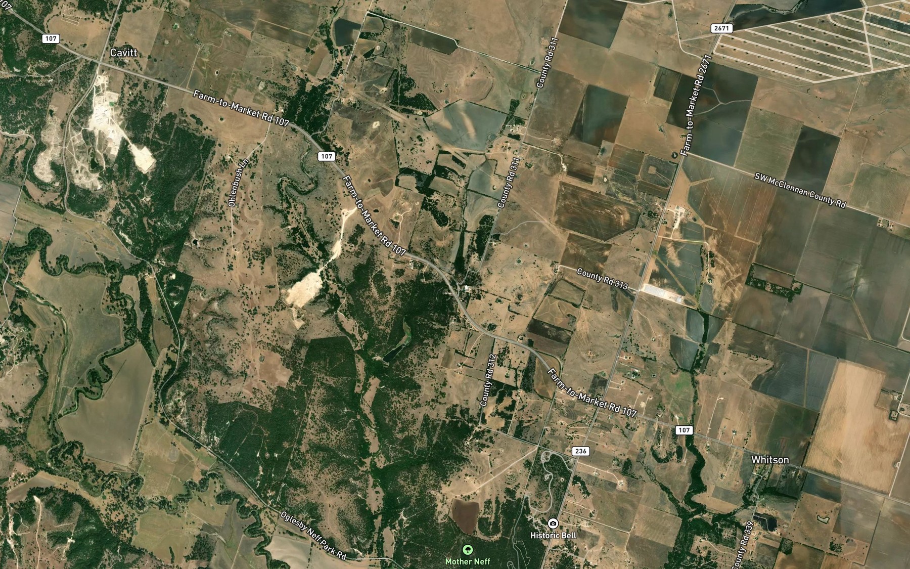 Satellite map of the Eagle Springs