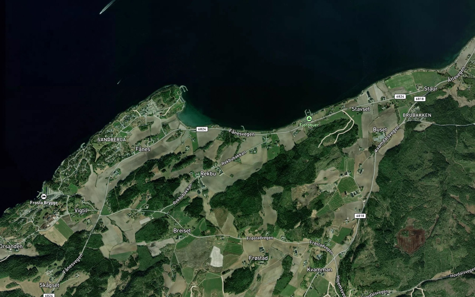 Satellite map of the Bakkbekken