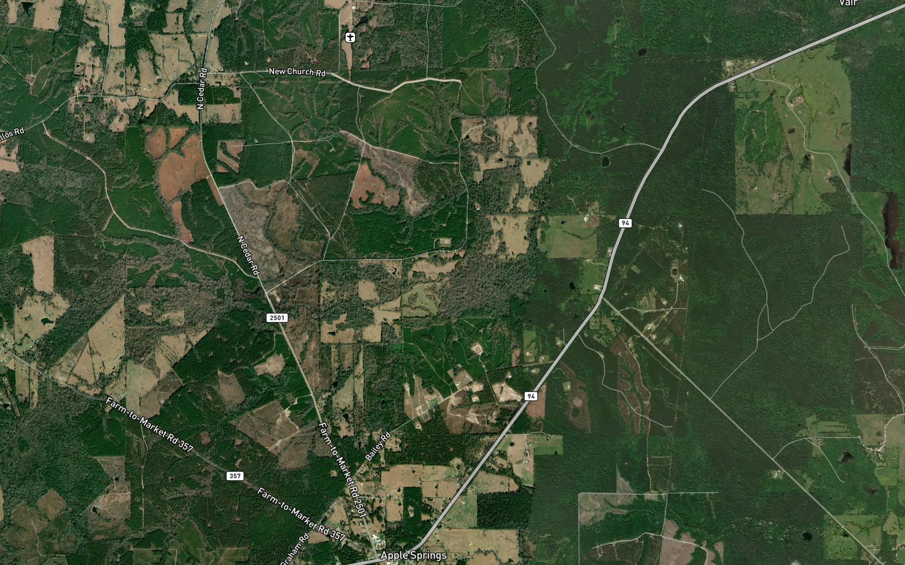Satellite map of the White Branch