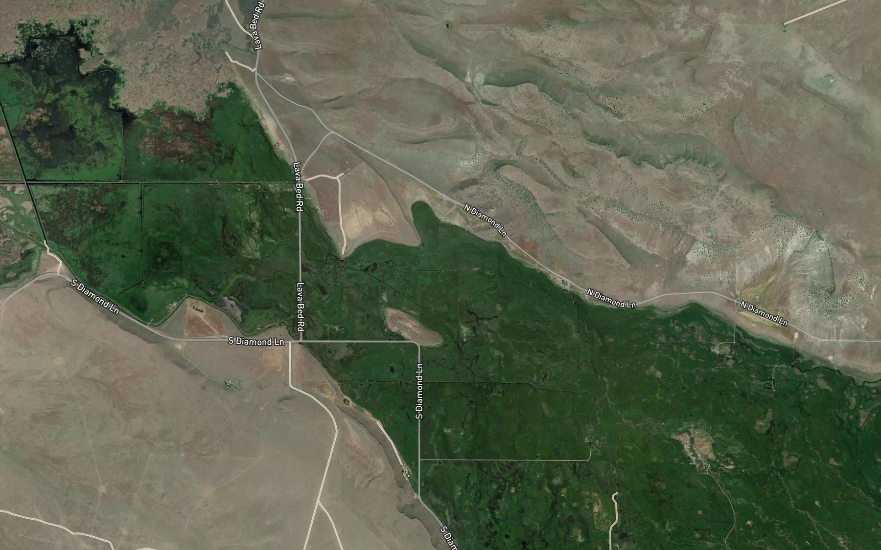 Satellite map of the Swamp Creek