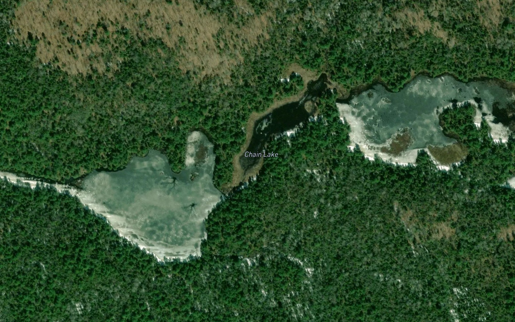 Satellite map of the Chain Lake