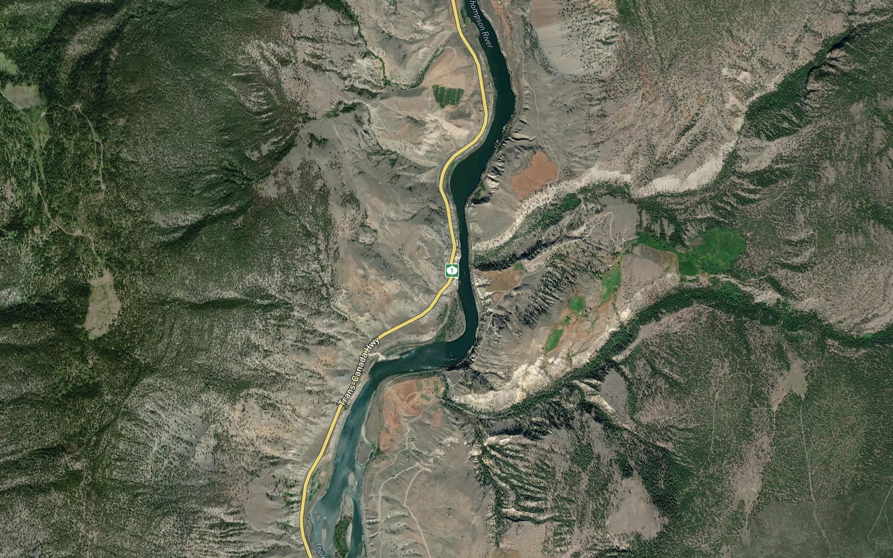 Satellite map of the Pukaist Creek