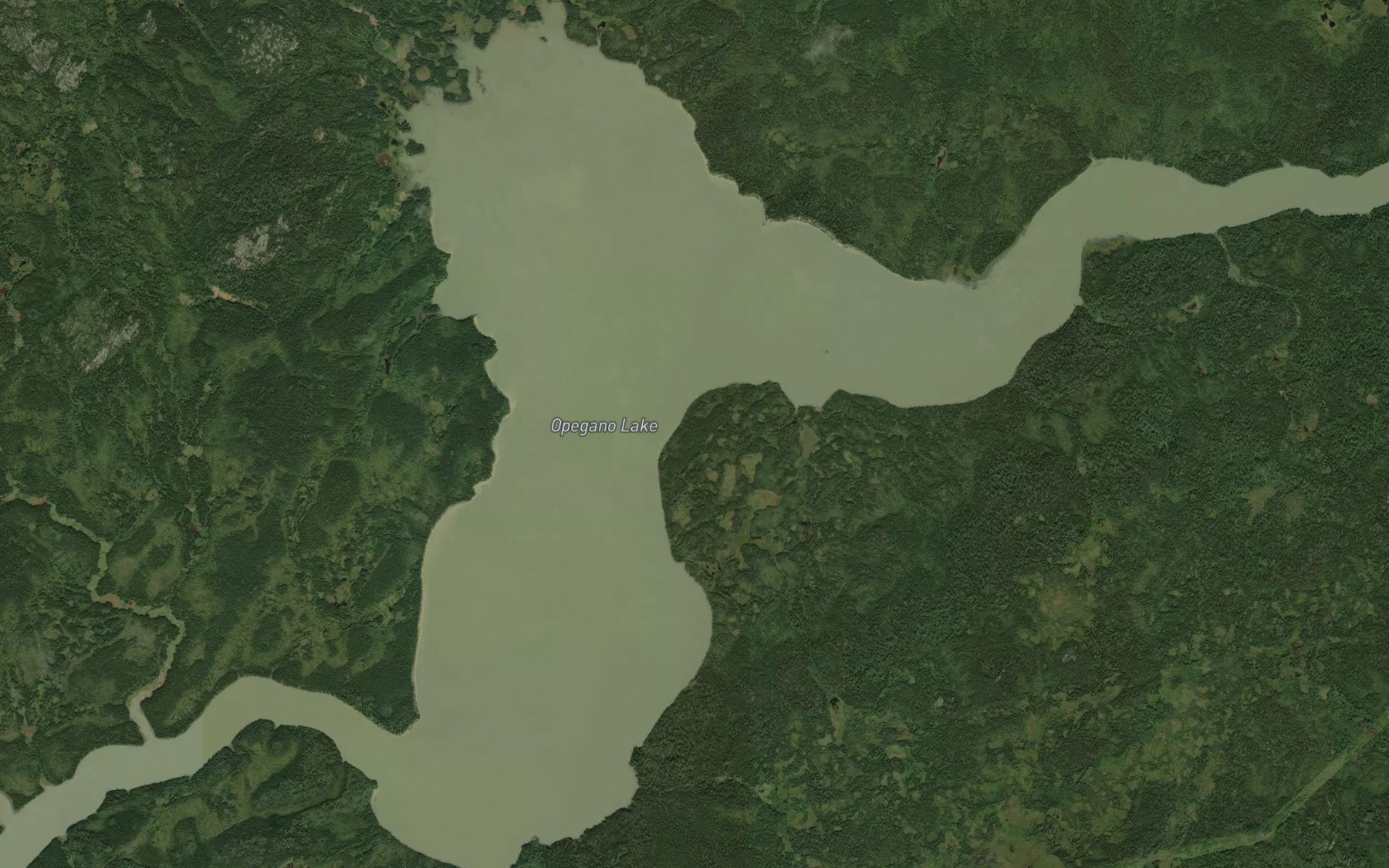Satellite map of the Opegano Lake