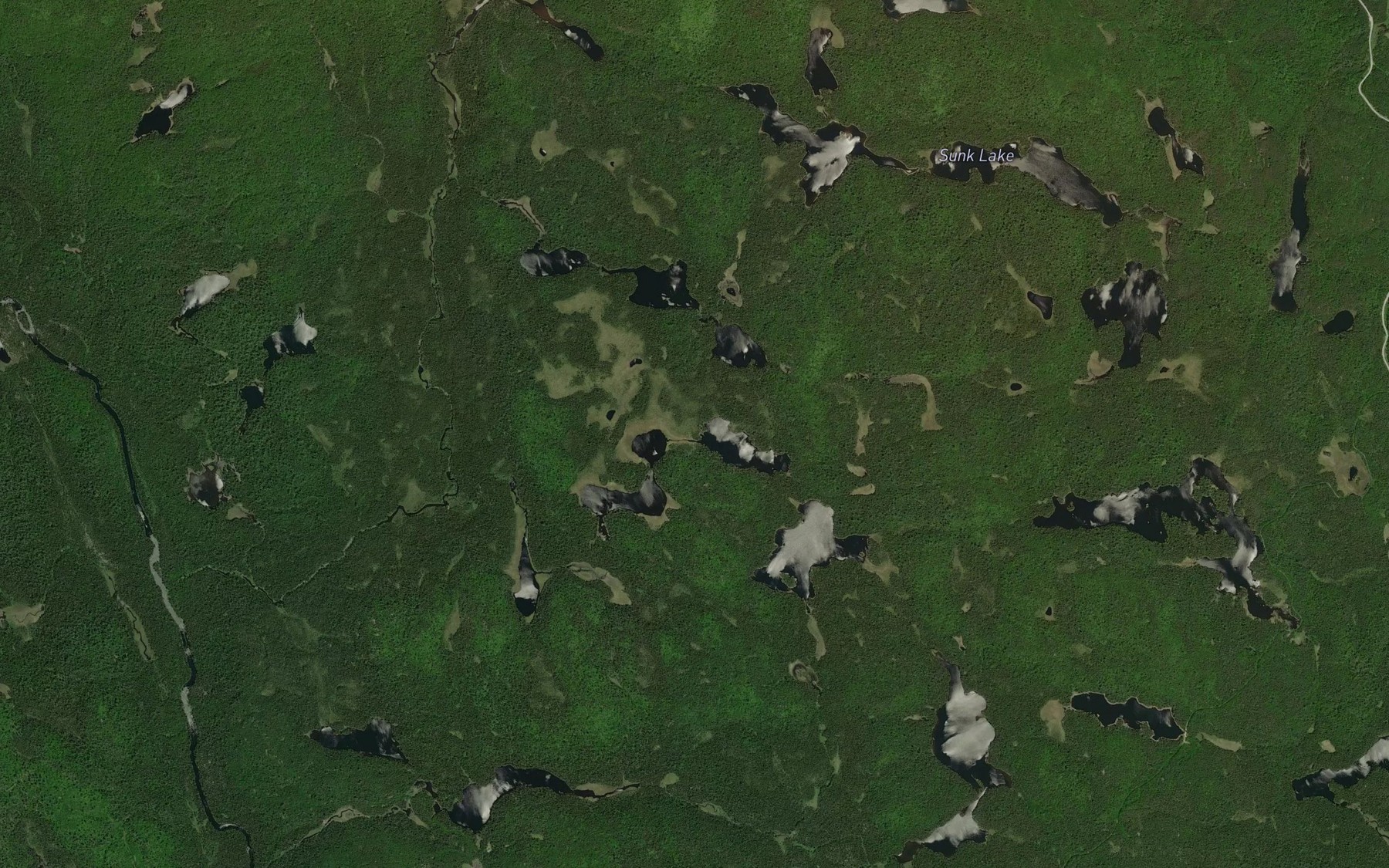 Satellite map of the Chain of Lakes