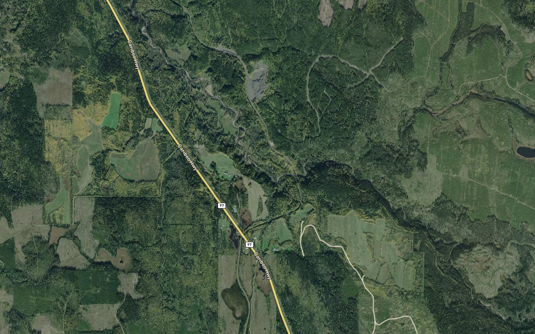 Satellite map of the Burton Creek