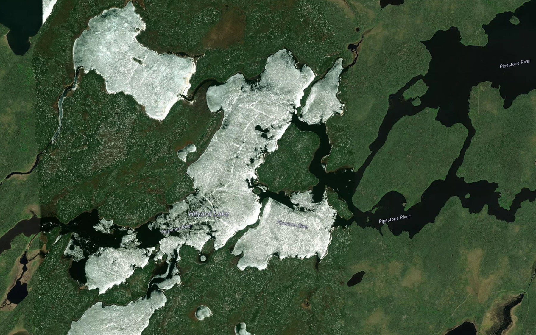 Satellite map of the Hilyard Lake