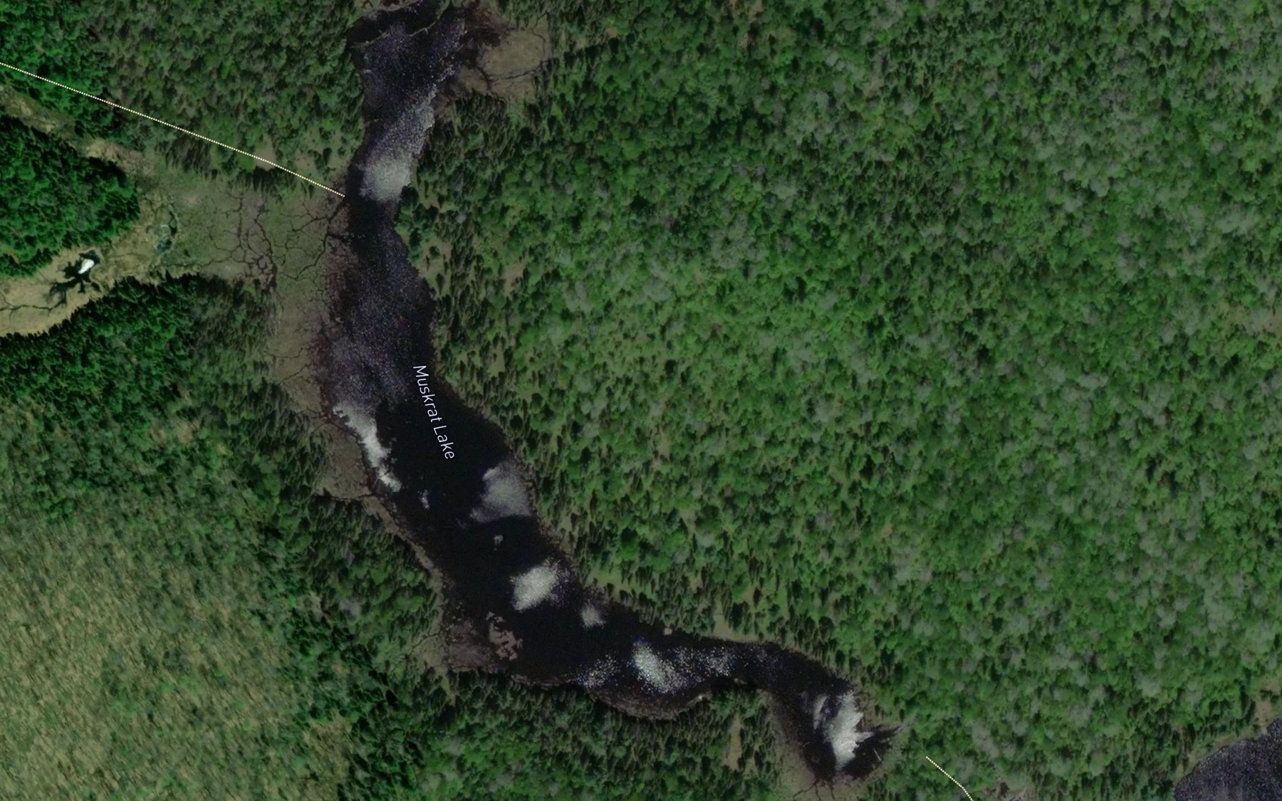 Satellite map of the Muskrat Lake