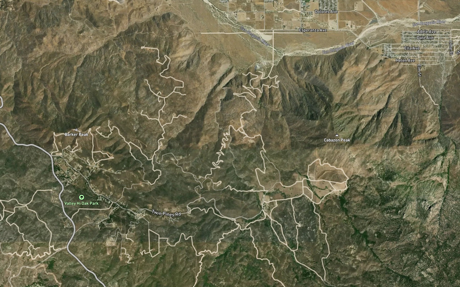 Satellite map of the Brown Creek