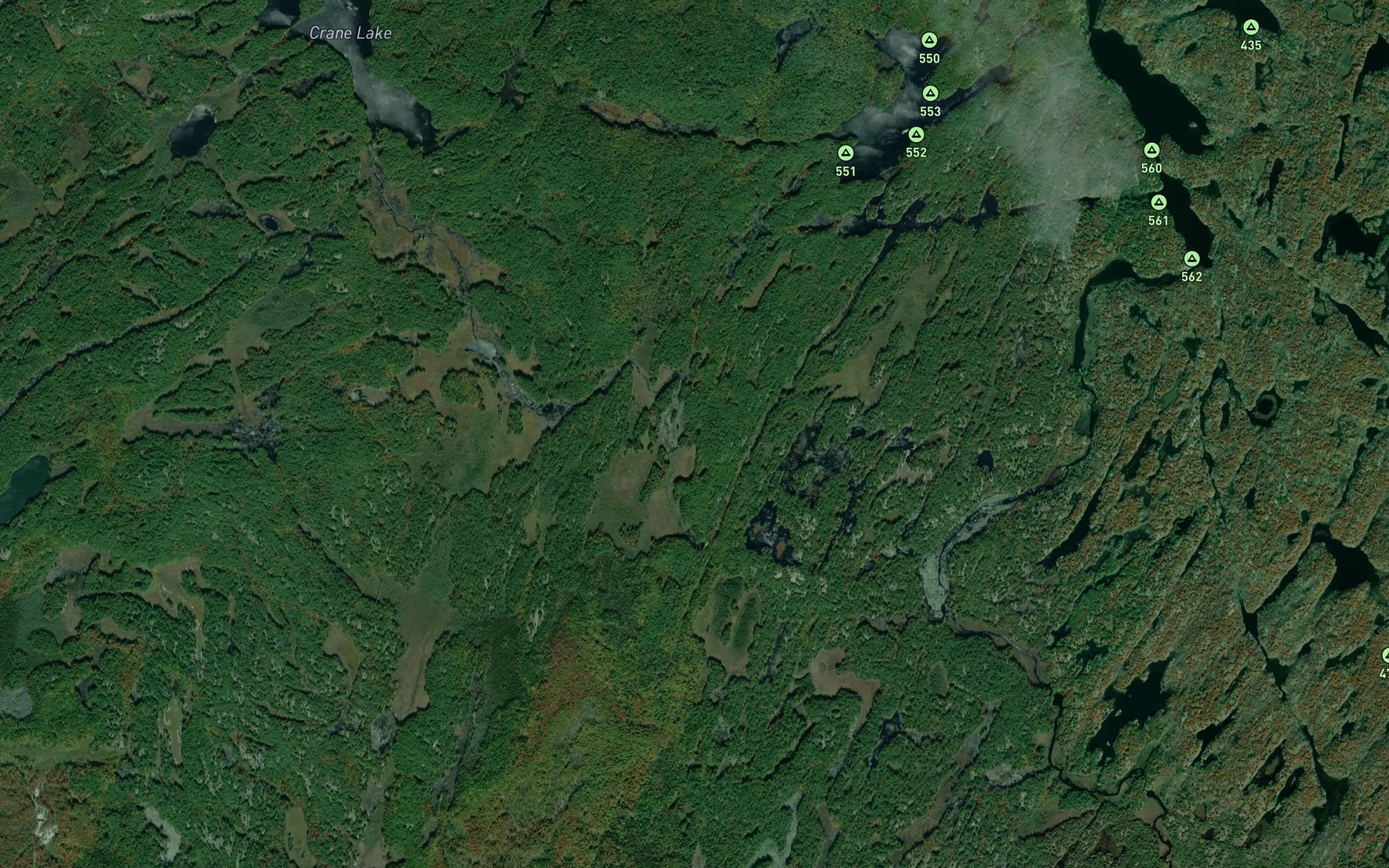 Satellite map of the Crane Creek