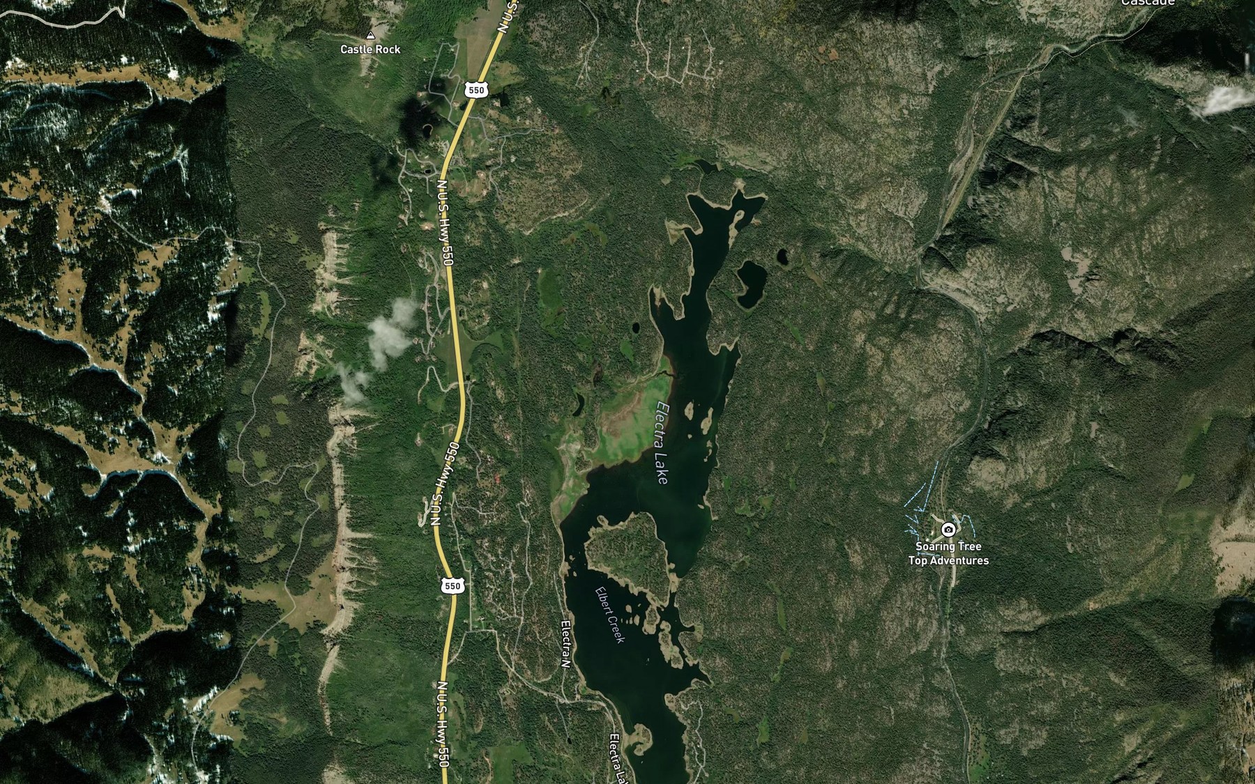 Satellite map of the Elbert Creek