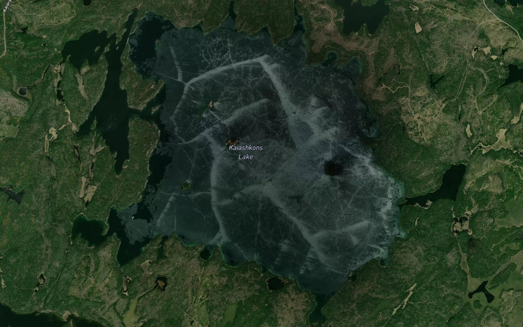 Satellite map of the Kaiashkons Lake