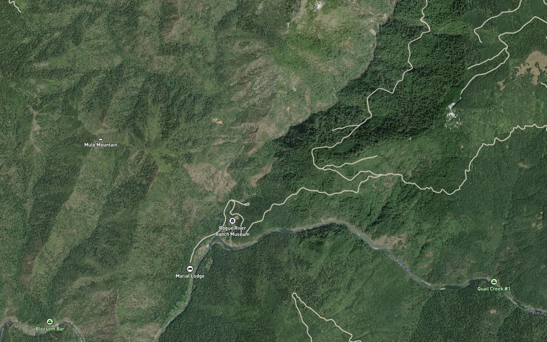 Satellite map of the West Fork Mule Creek