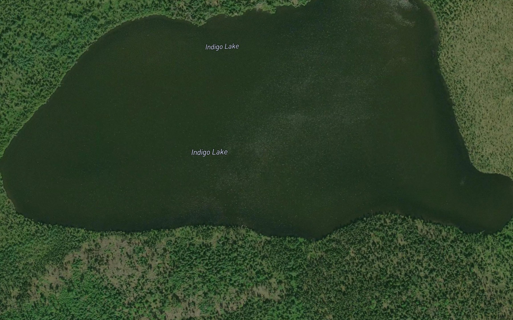 Satellite map of the Indigo Lake