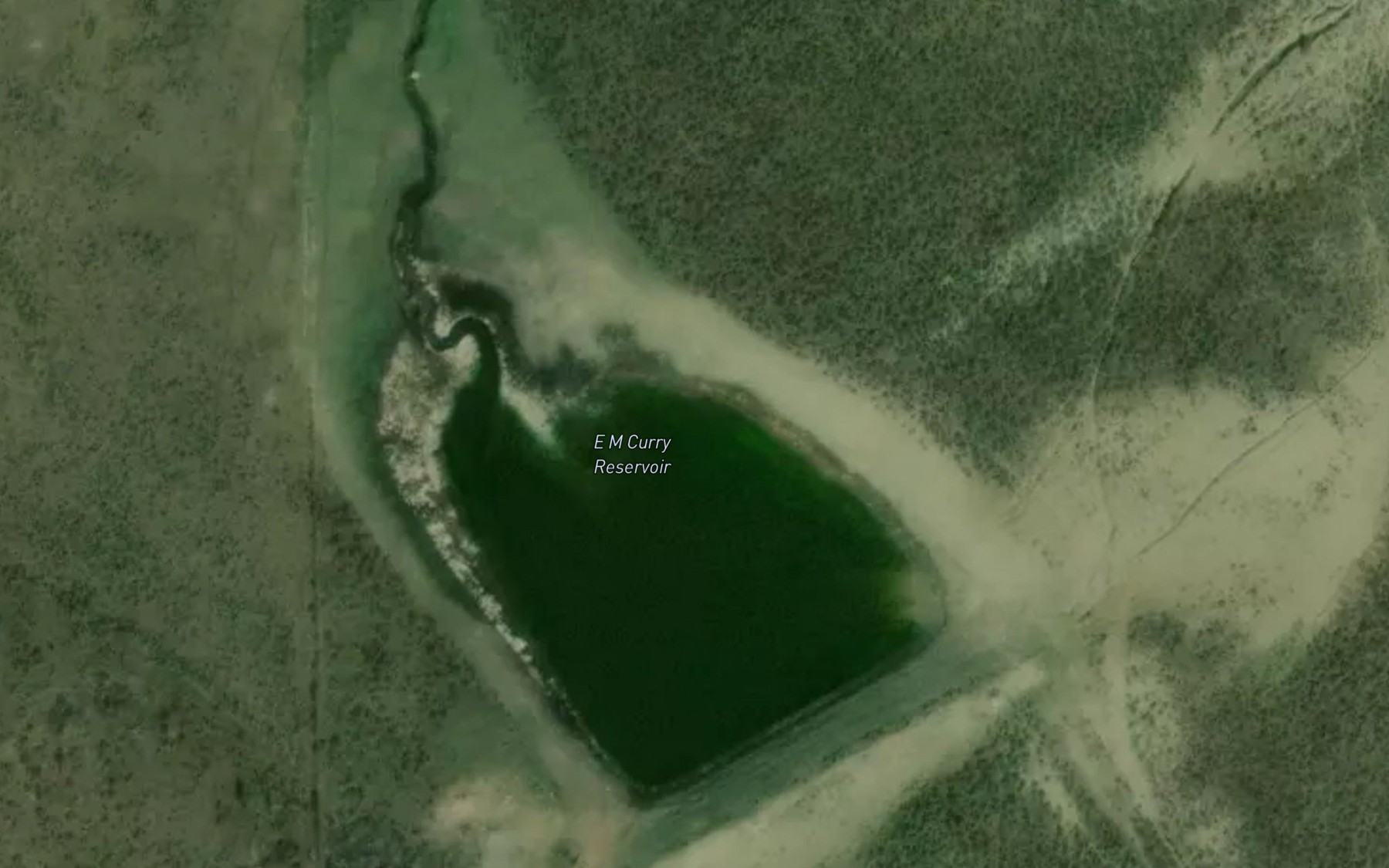 Satellite map of the E M Curry Reservoir