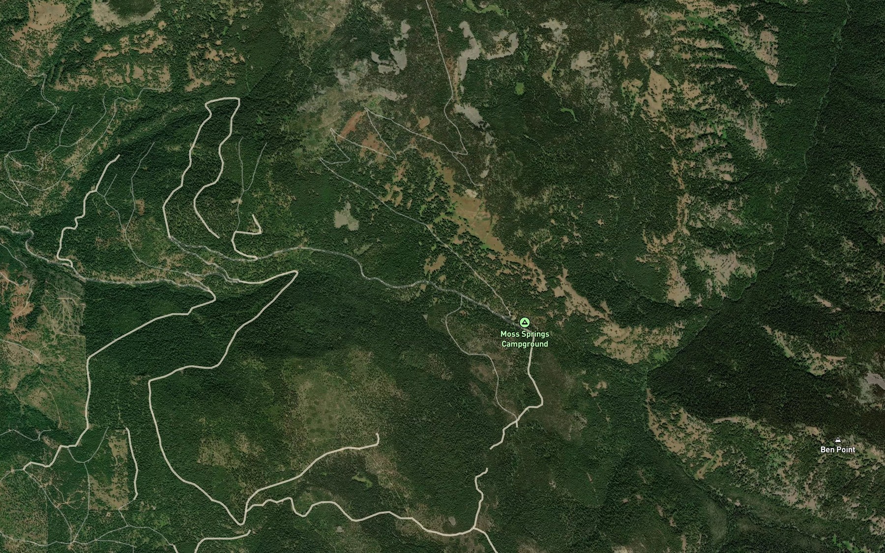 Satellite map of the Moss Spring