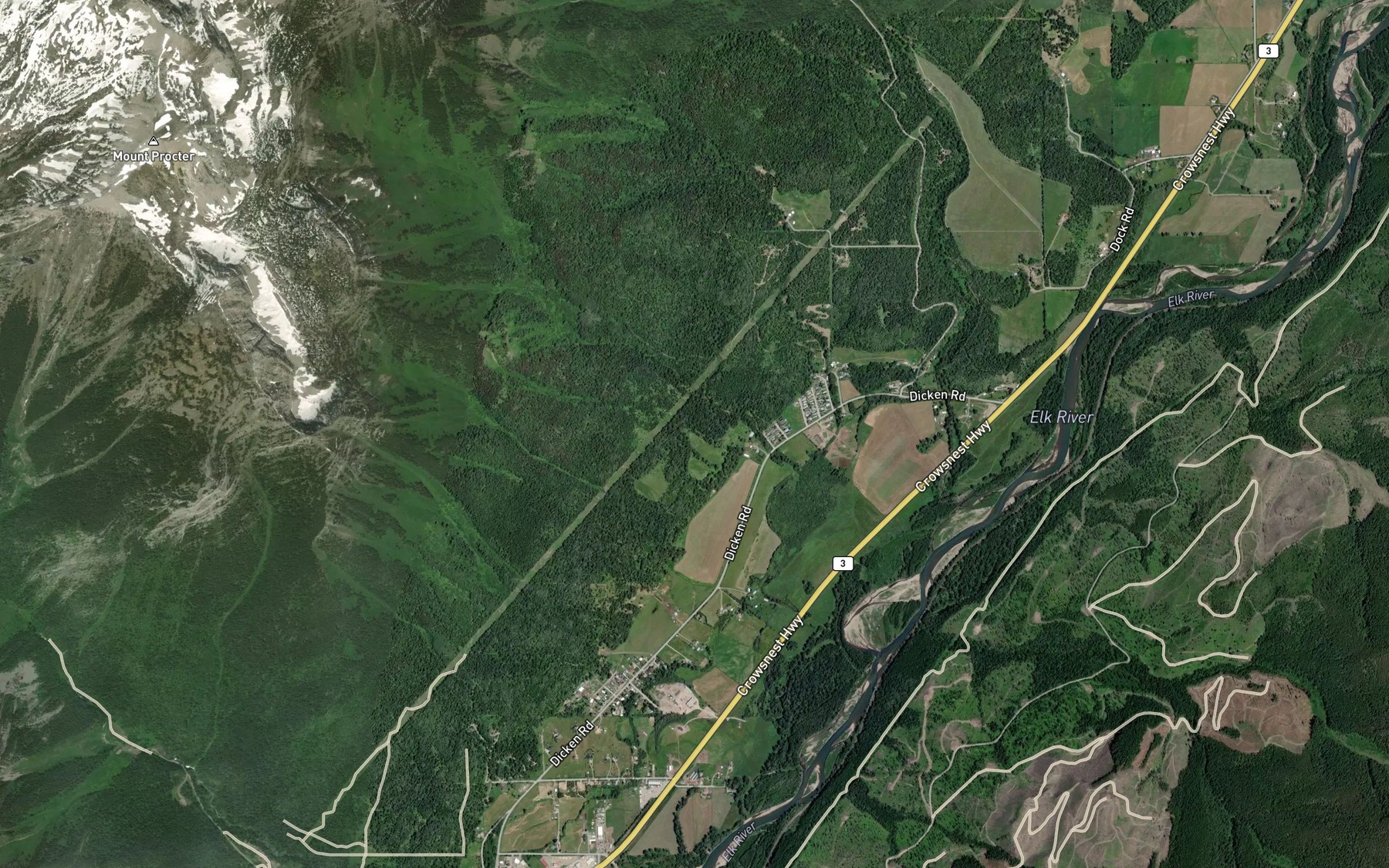 Satellite map of the Baldrey Creek