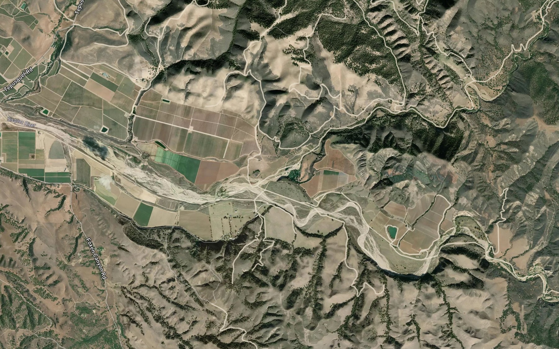 Satellite map of the La Brea Creek