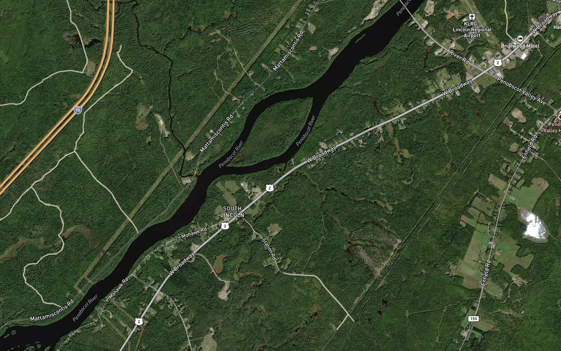 Satellite map of the Pollack Brook