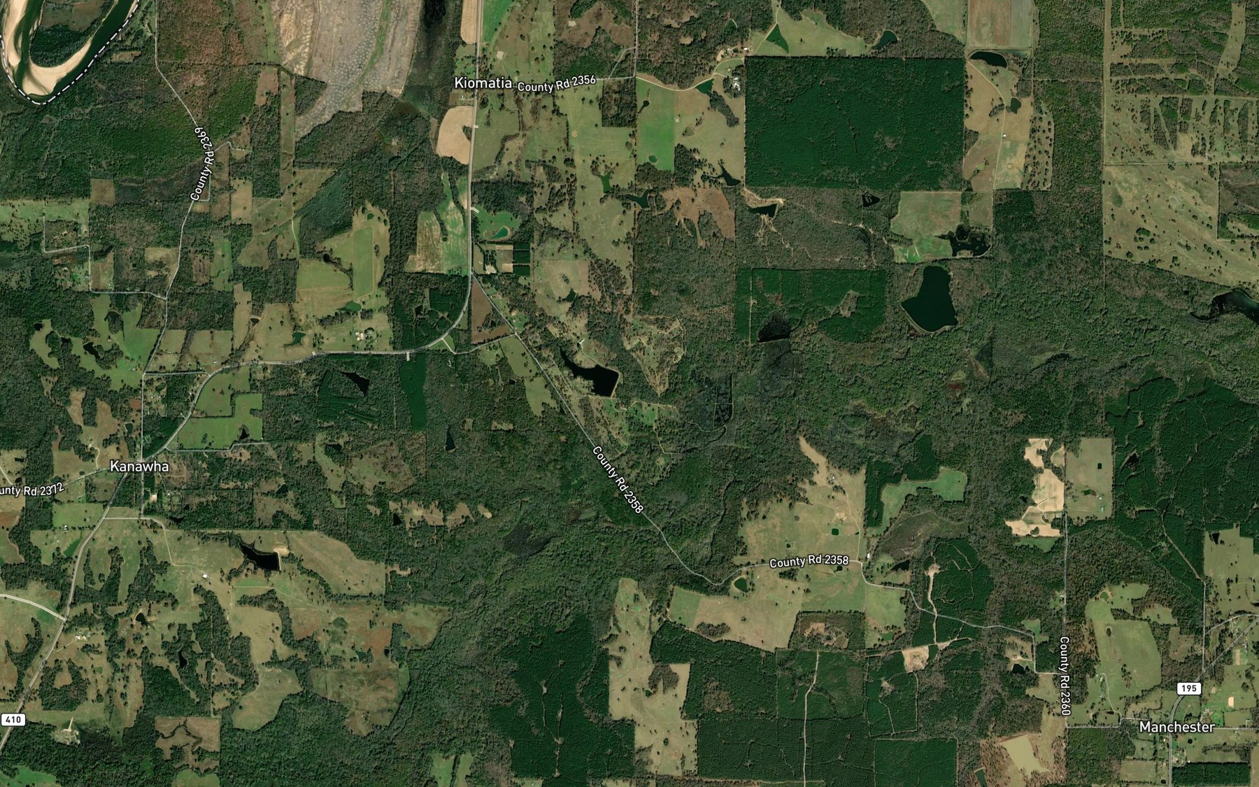 Satellite map of the Cowper Lake