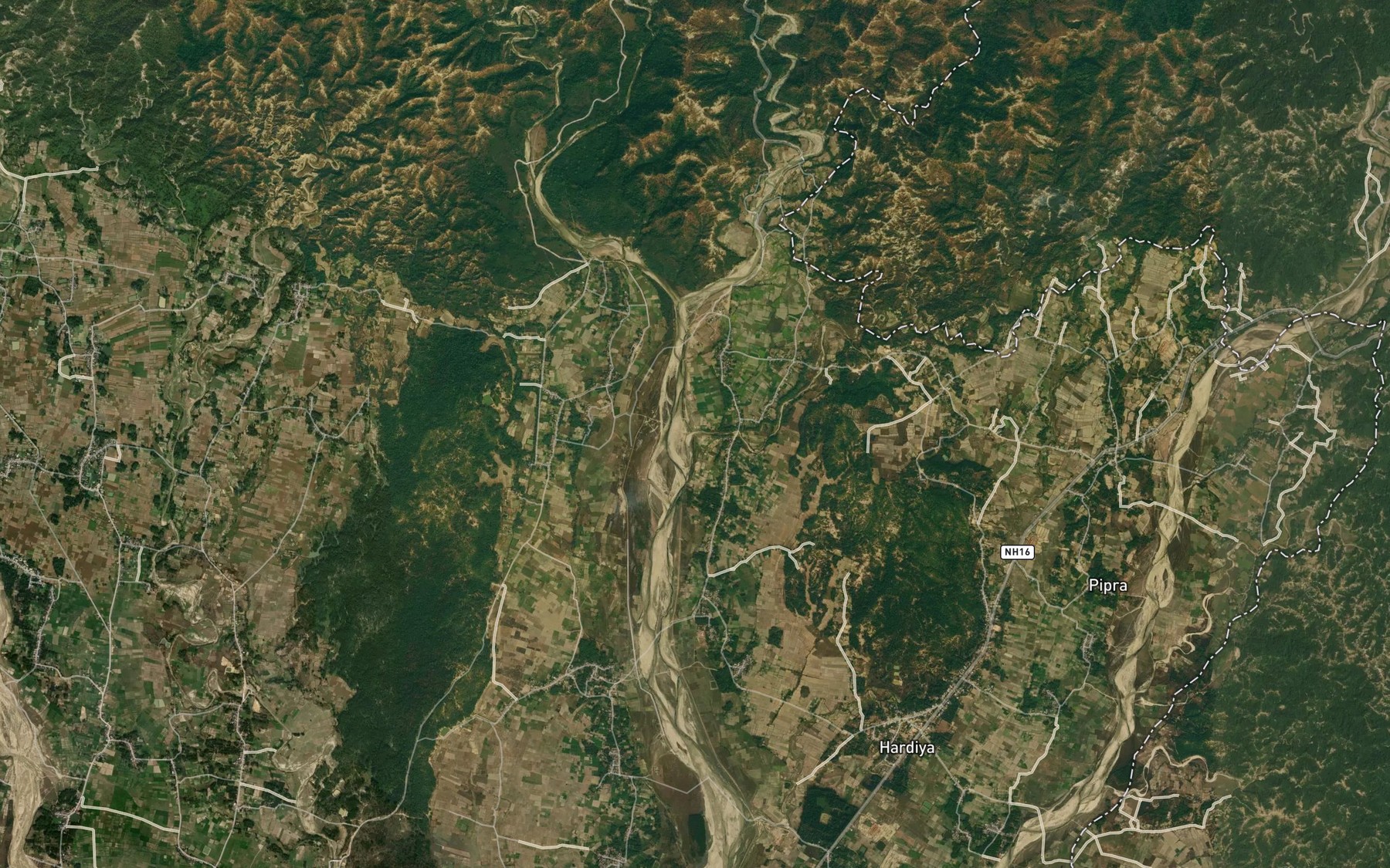 Satellite map of the Bahuna Khola