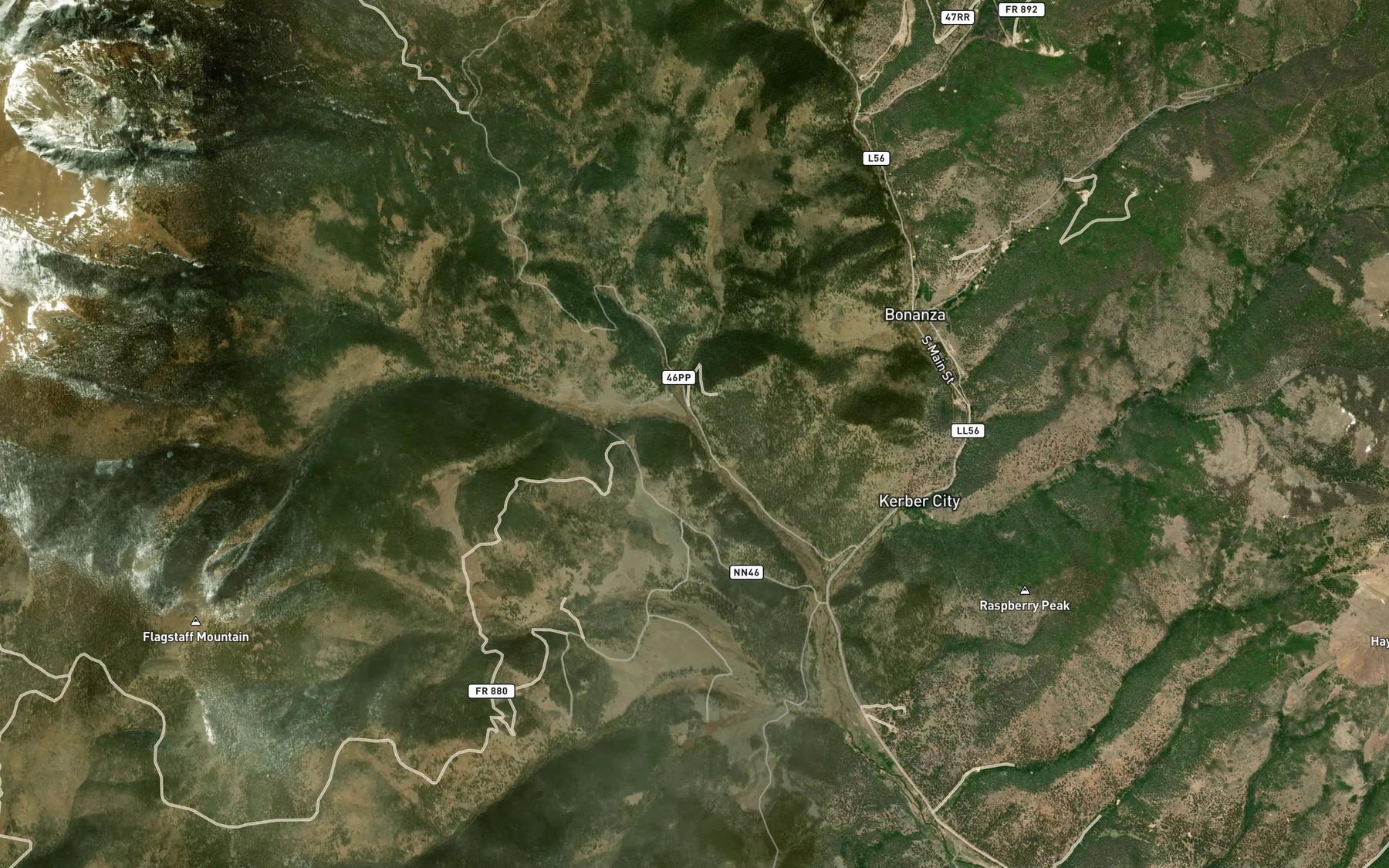 Satellite map of the Slaughterhouse Creek