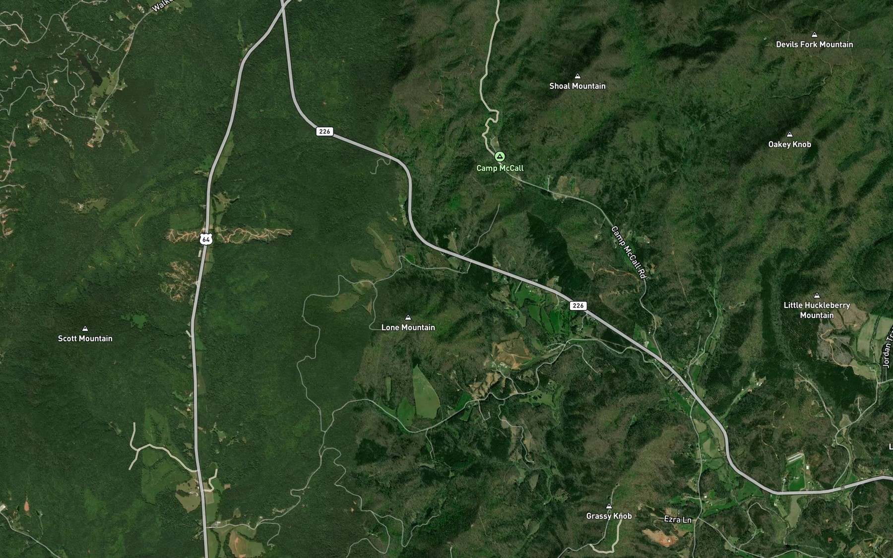 Satellite map of the Sudlow Branch