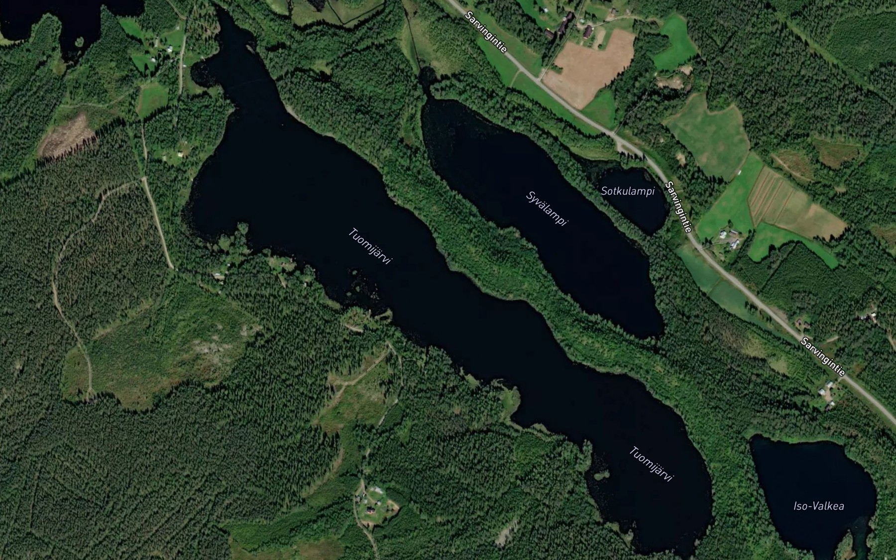 Satellite map of the Tuomijarvi