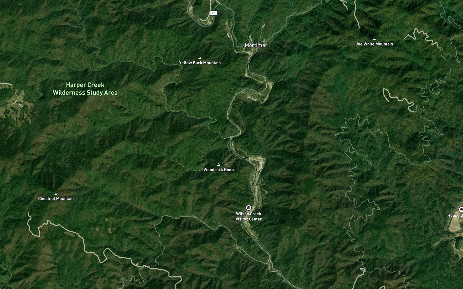 Satellite map of the Phillips Branch