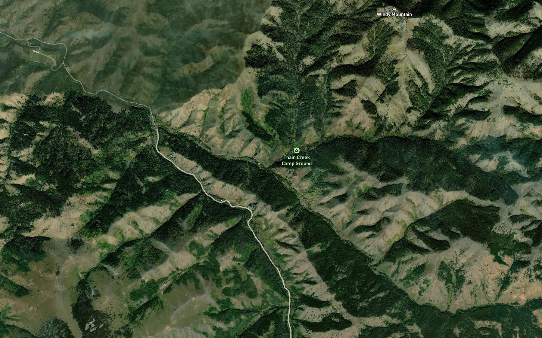 Satellite map of the Briggs Creek