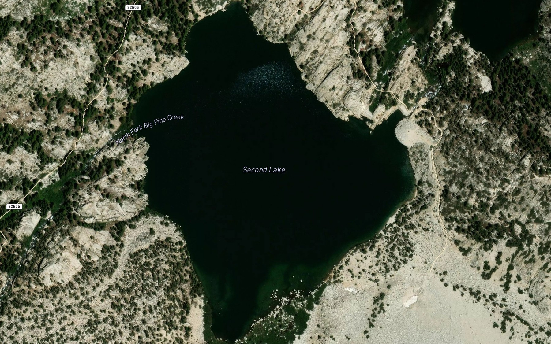 Satellite map of the Second Lake