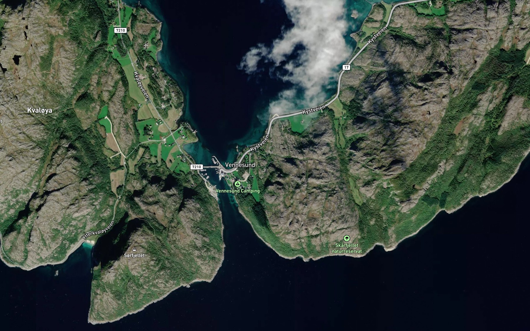 Satellite map of the Vennesund