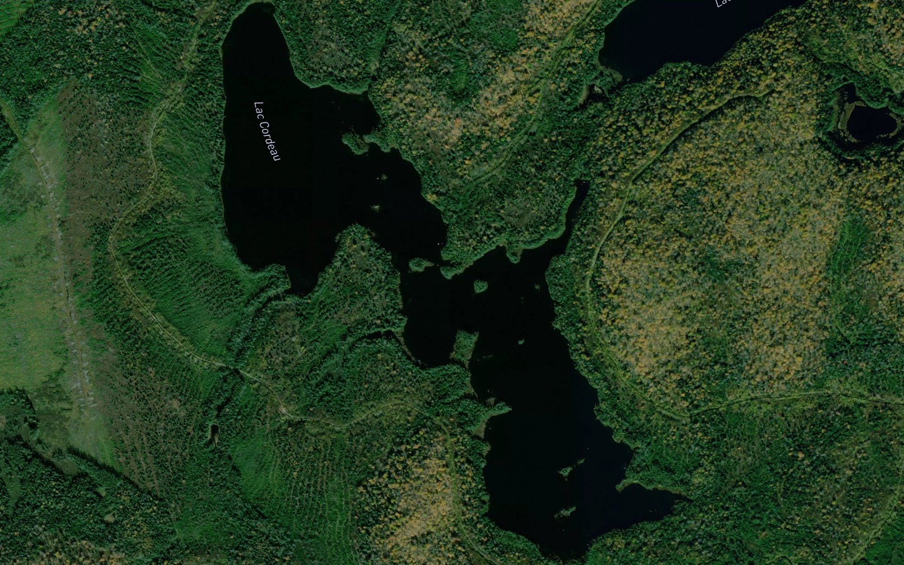 Satellite map of the Lac Cordeau