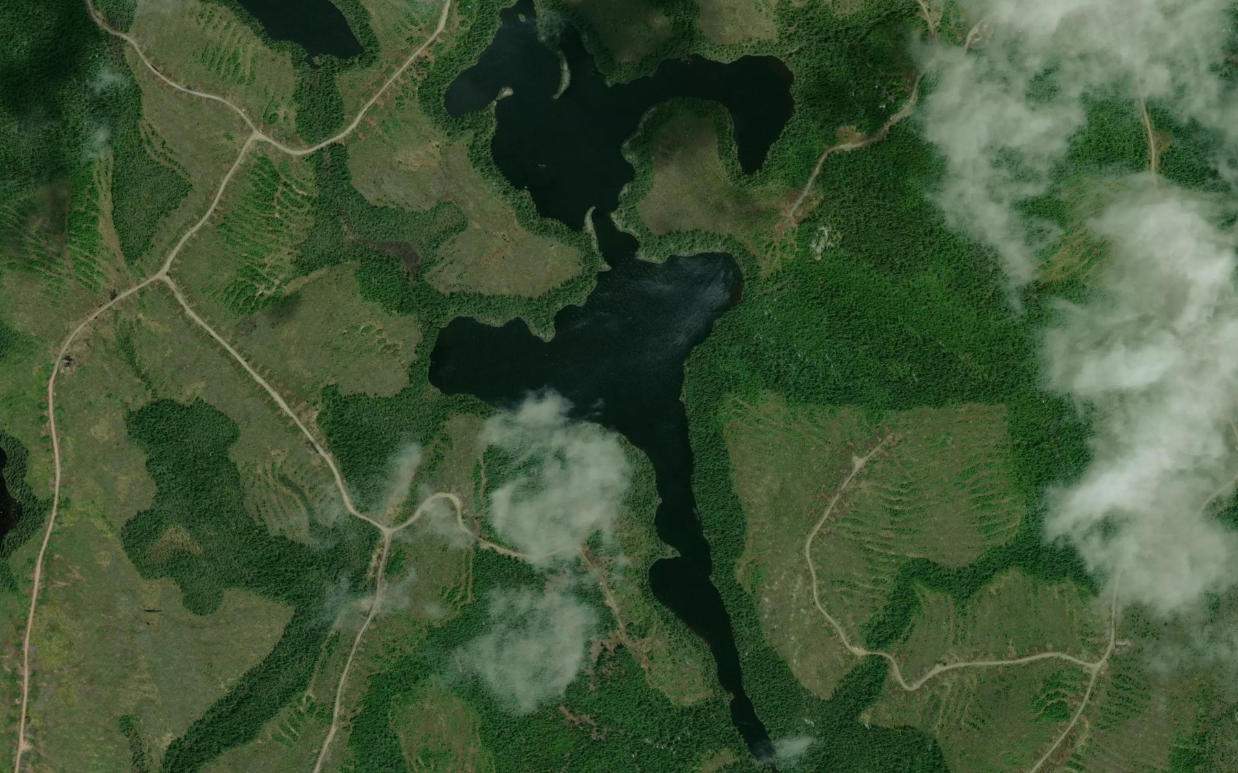 Satellite map of the Lac de la Boucane