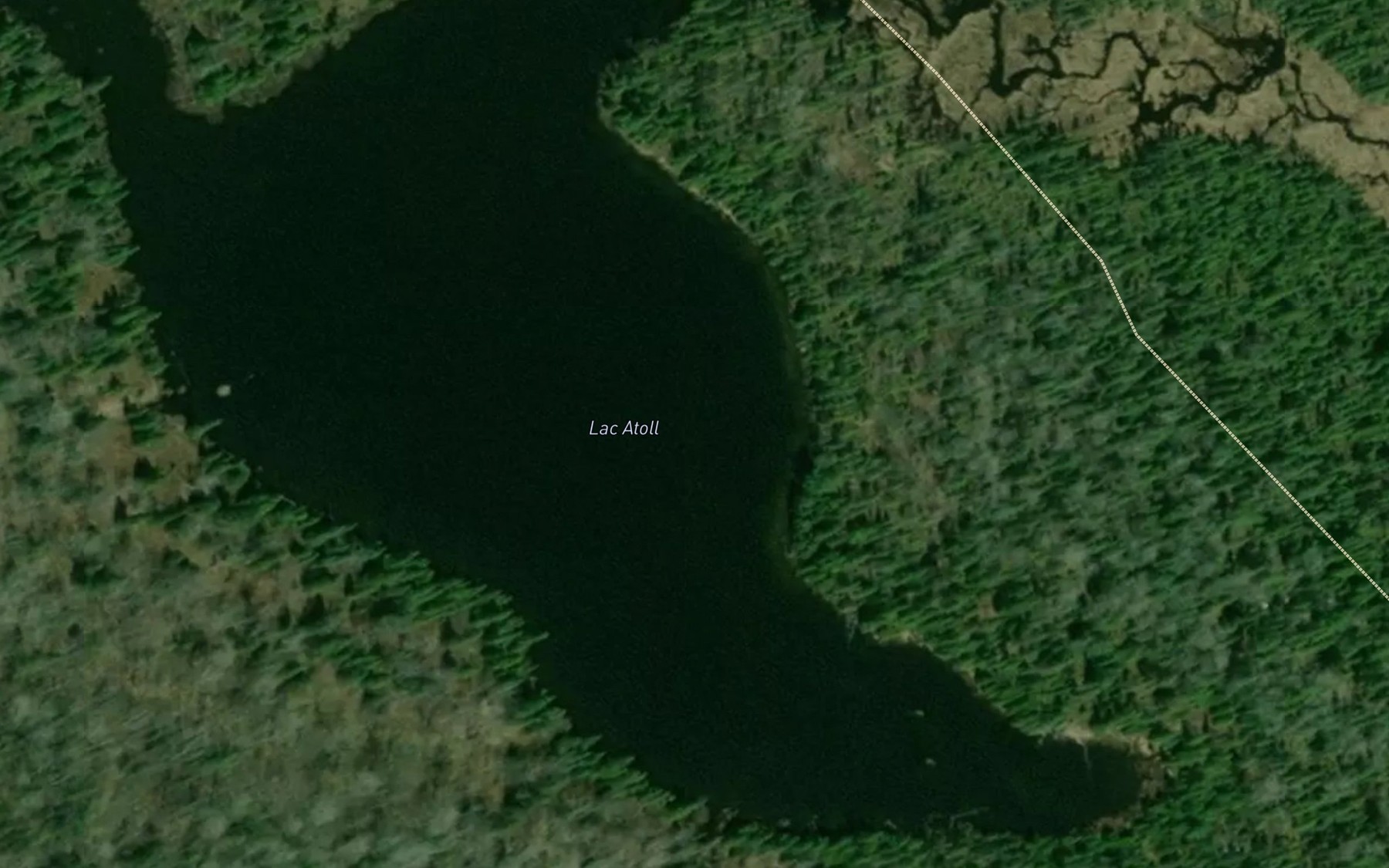 Satellite map of the Lac Atoll