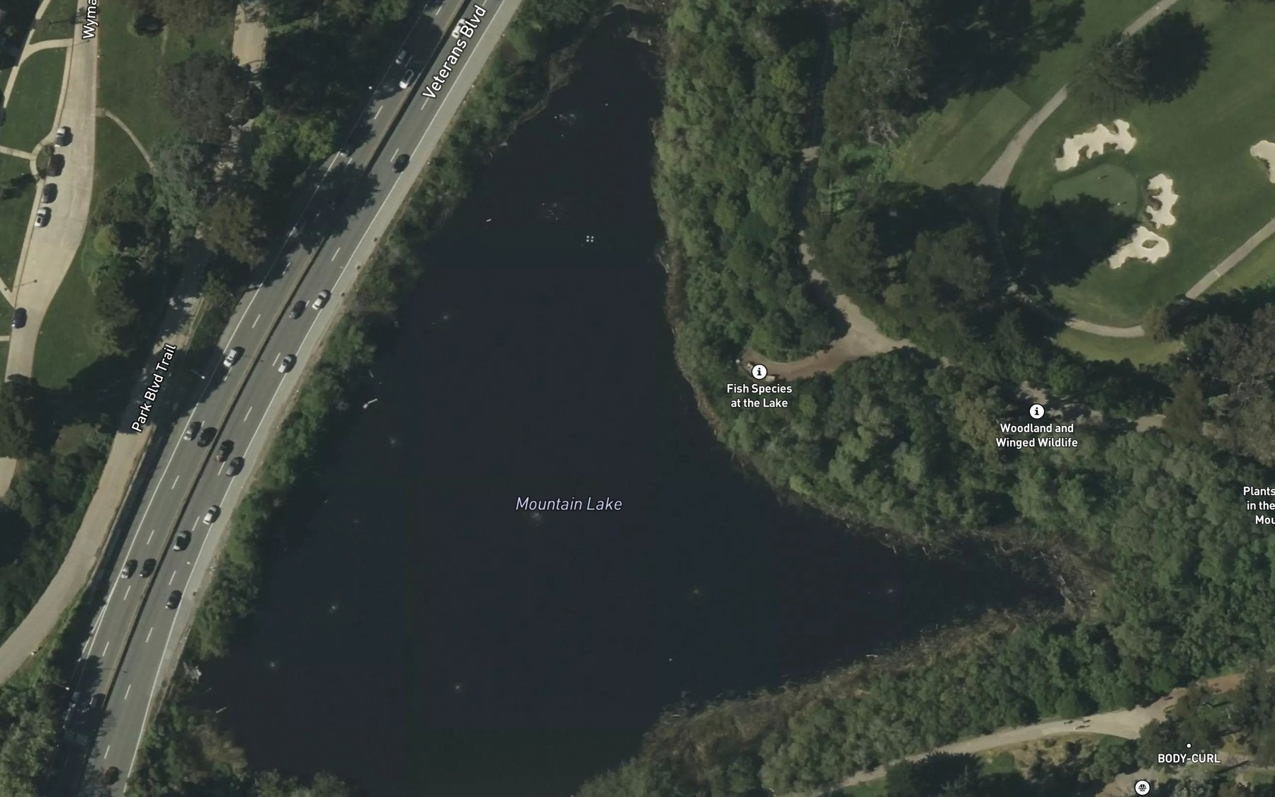 Satellite map of the Mountain Lake