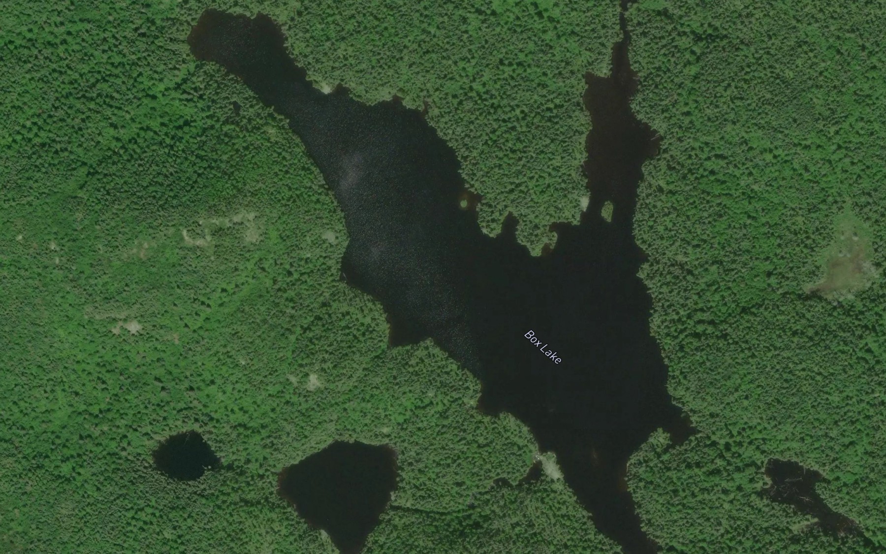 Satellite map of the Box Lake