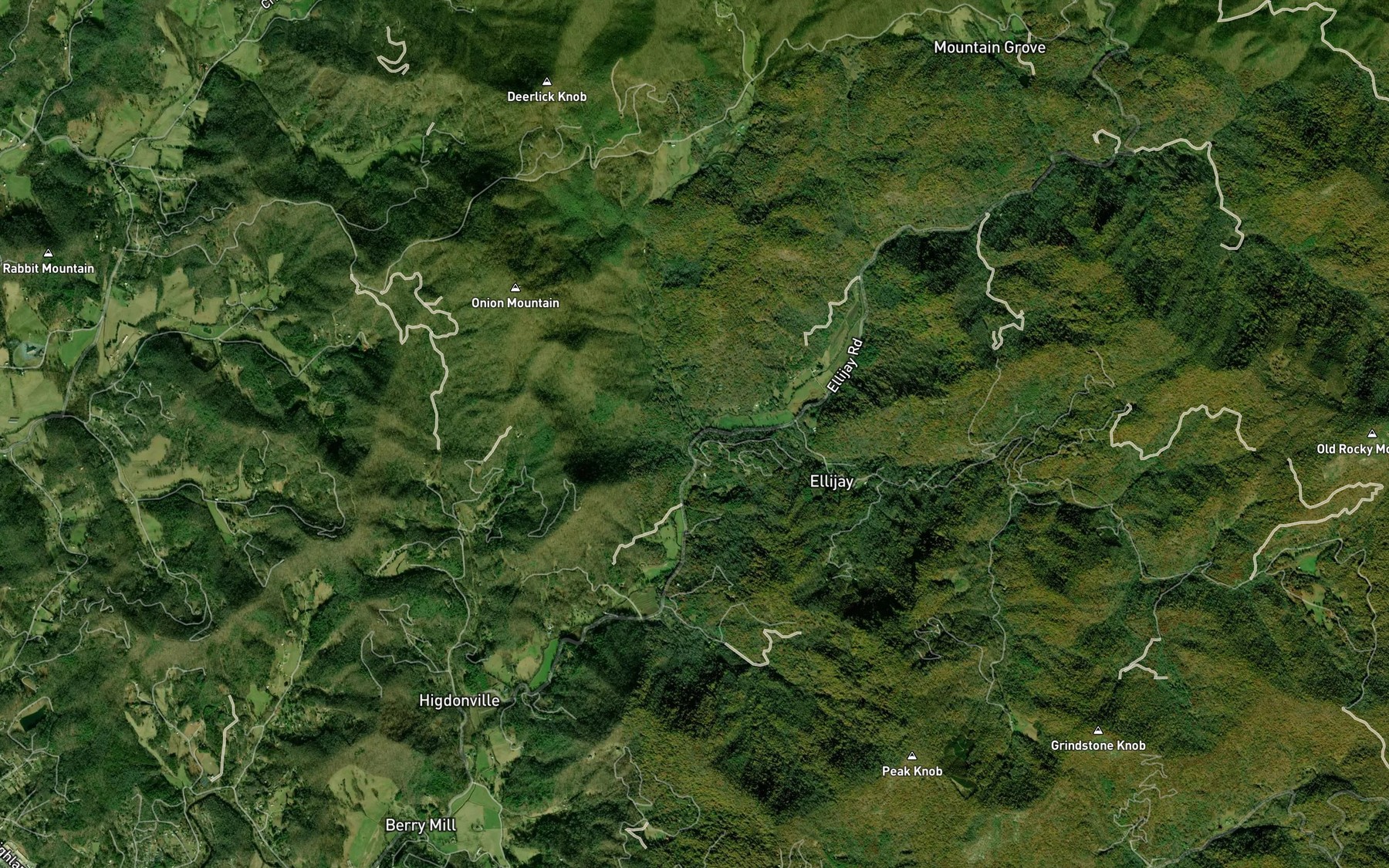 Satellite map of the Laurel Creek