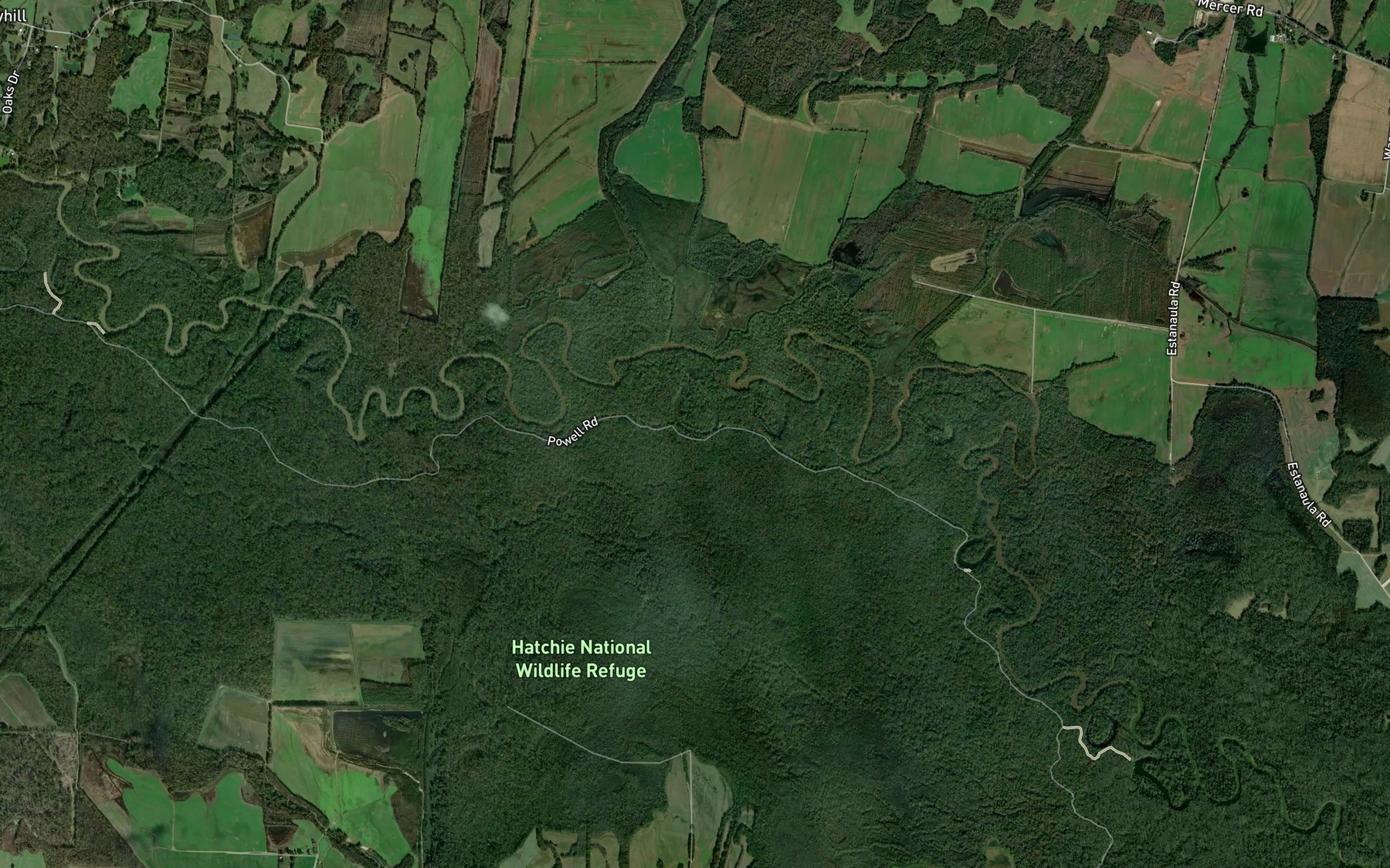 Satellite map of the Powell Lakes