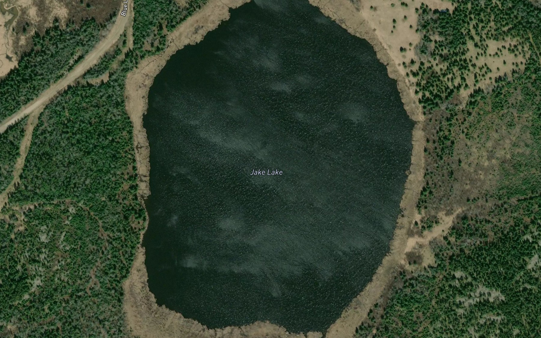 Satellite map of the Jake Lake