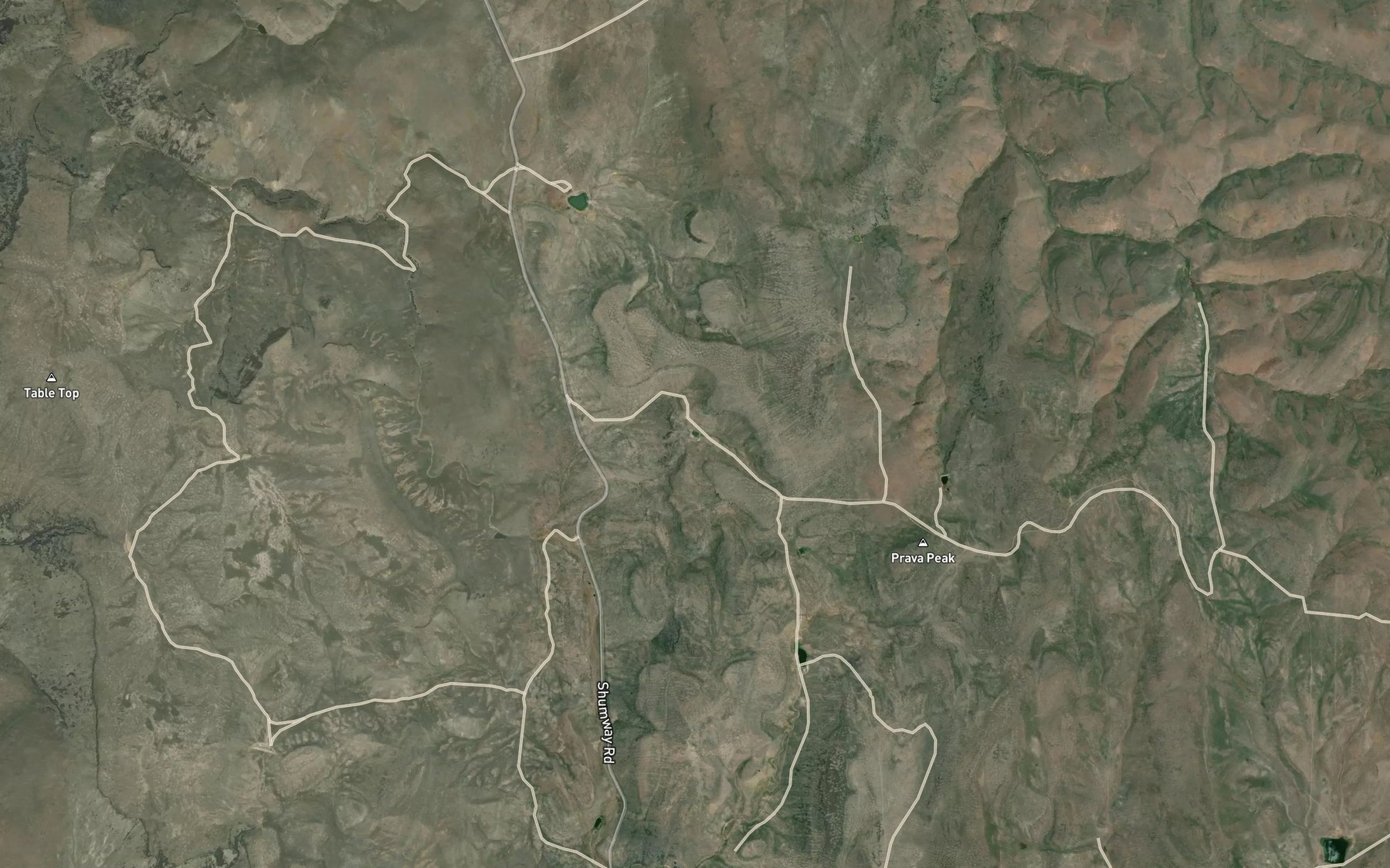 Satellite map of the Prava Peak Reservoir Number One