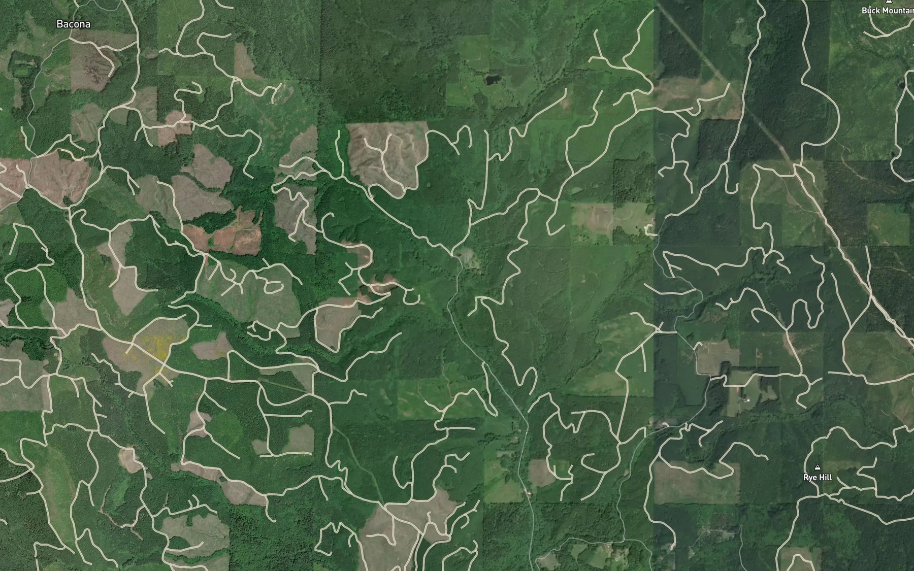 Satellite map of the Campbell Creek