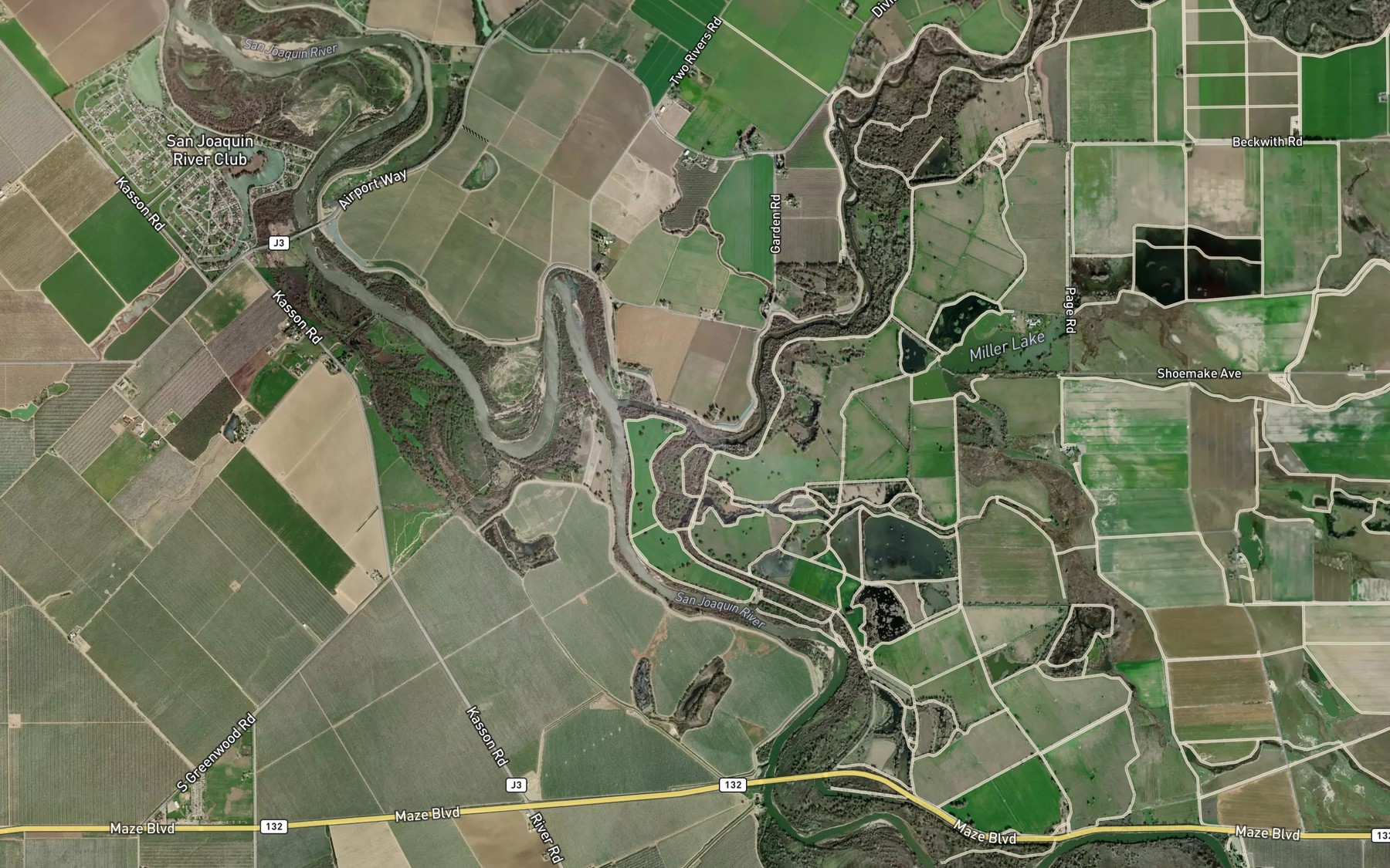 Satellite map of the Riley Slough