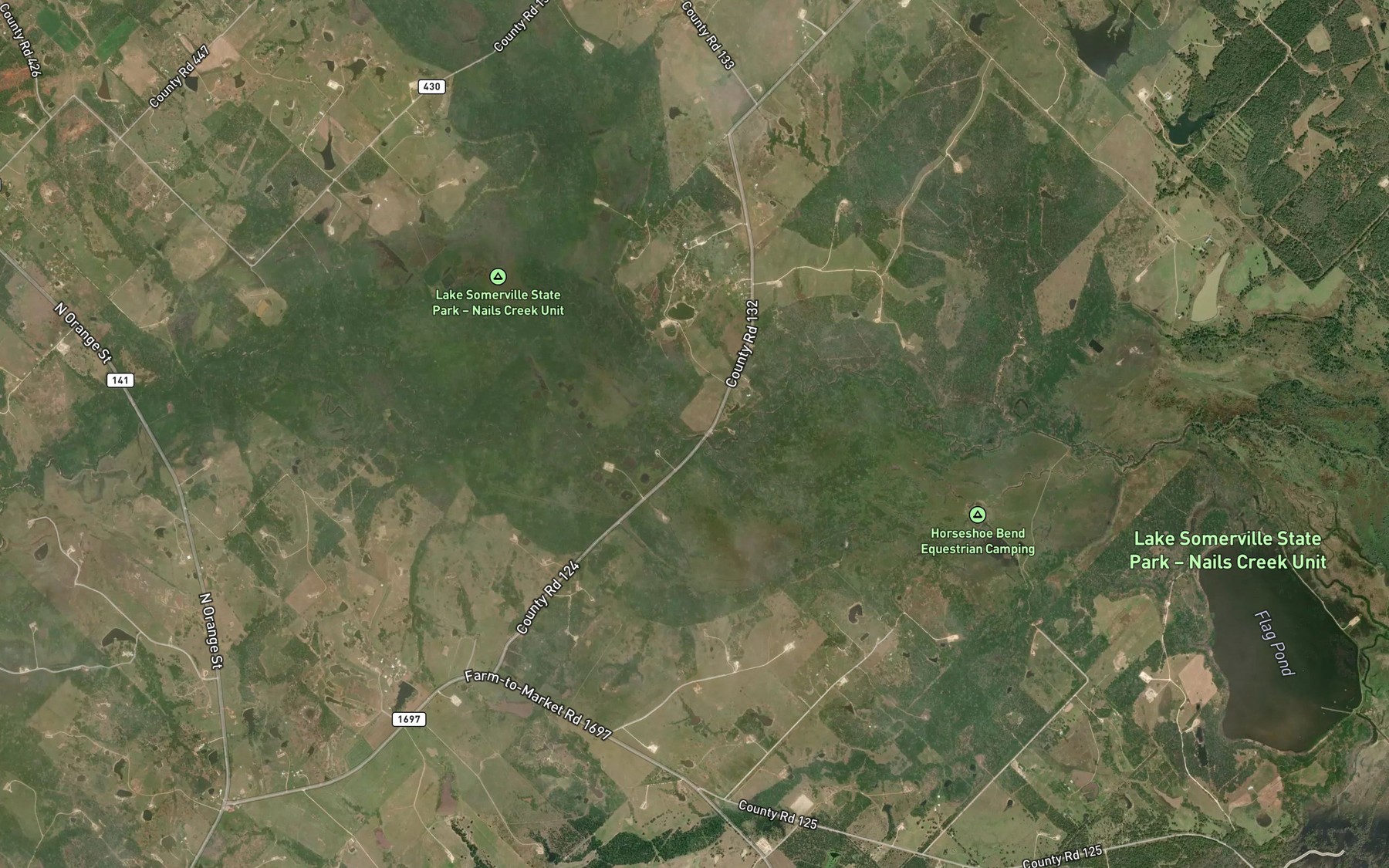 Satellite map of the Middle Yegua Creek