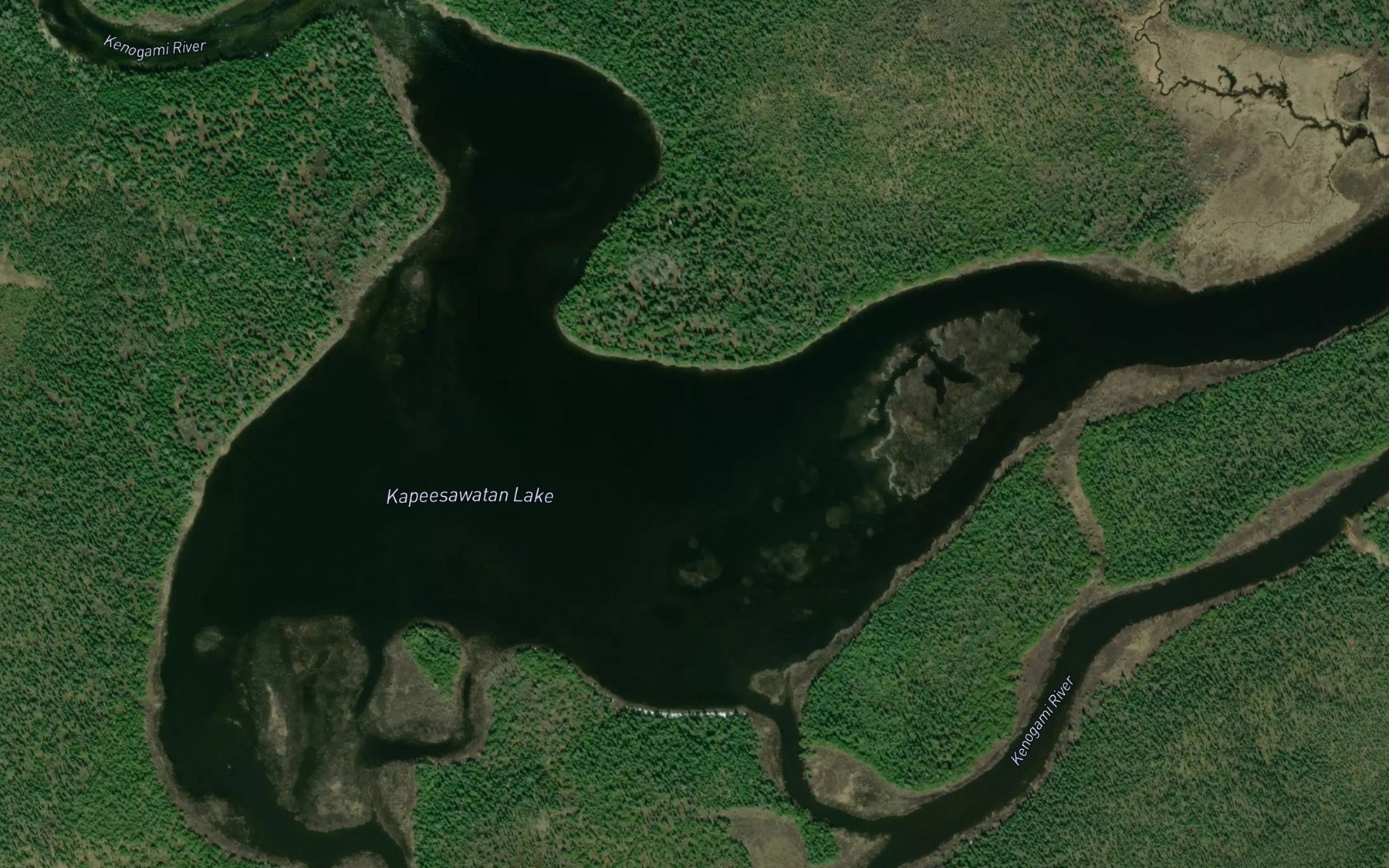 Satellite map of the Kapeesawatan Lake