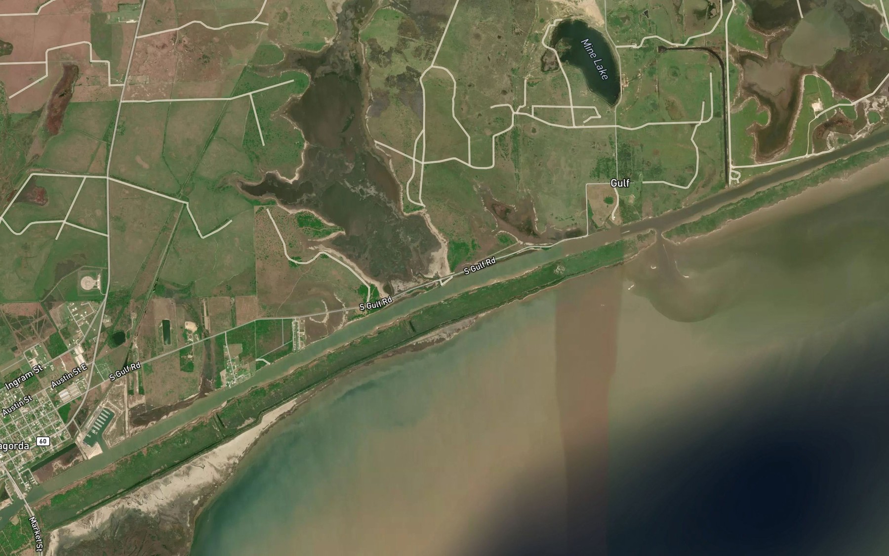 Satellite map of the Little Boggy Creek